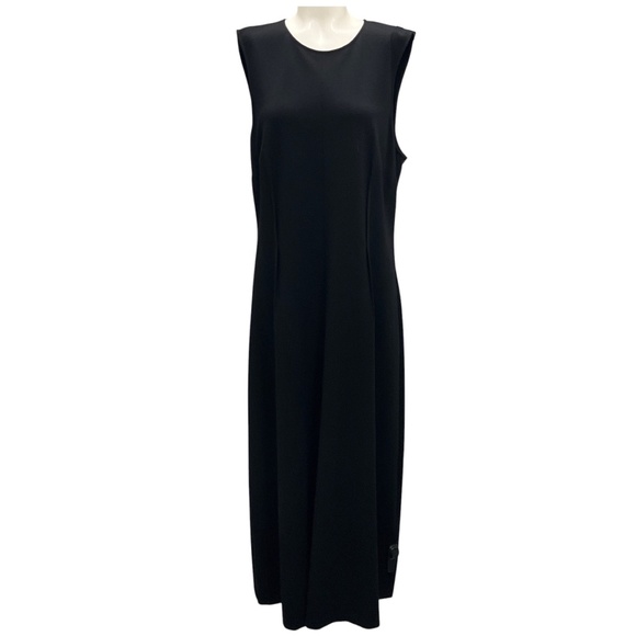LAFAYETTE 148 NEW YORK BLACK SLEEVELESS STRETCH JERSEY MAXI DRESS - Picture 1 of 5